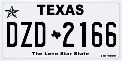 TX license plate DZD2166