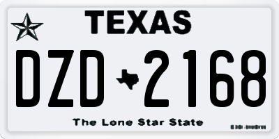 TX license plate DZD2168