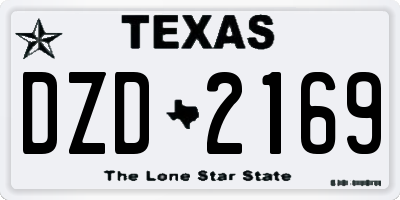 TX license plate DZD2169