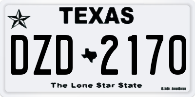TX license plate DZD2170