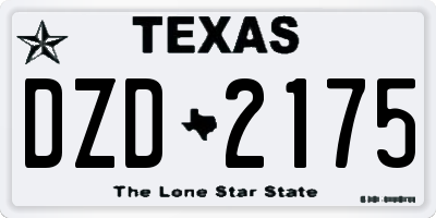 TX license plate DZD2175