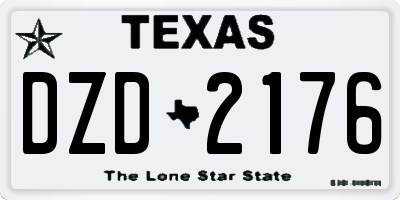 TX license plate DZD2176
