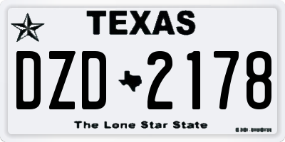 TX license plate DZD2178
