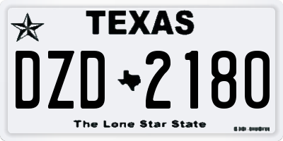 TX license plate DZD2180