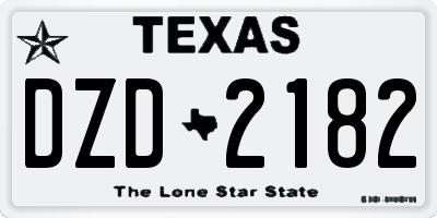 TX license plate DZD2182
