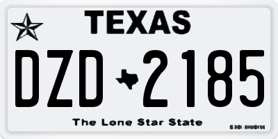 TX license plate DZD2185