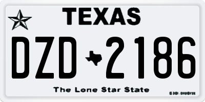 TX license plate DZD2186