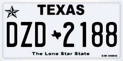 TX license plate DZD2188