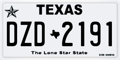TX license plate DZD2191