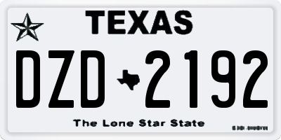 TX license plate DZD2192