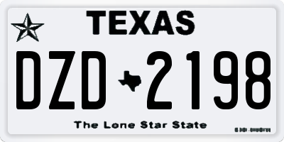 TX license plate DZD2198