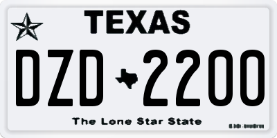 TX license plate DZD2200