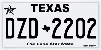 TX license plate DZD2202