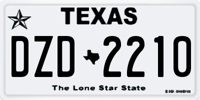 TX license plate DZD2210