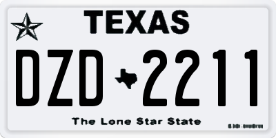 TX license plate DZD2211