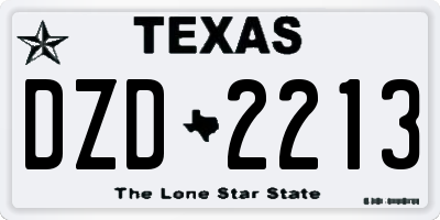 TX license plate DZD2213