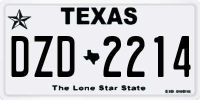 TX license plate DZD2214