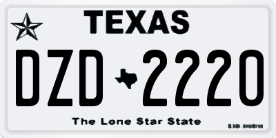 TX license plate DZD2220