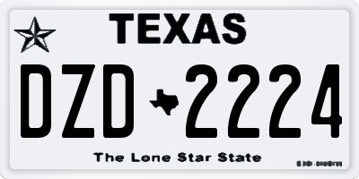 TX license plate DZD2224