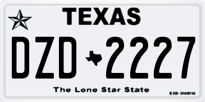 TX license plate DZD2227