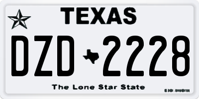 TX license plate DZD2228