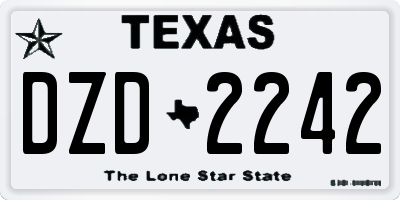 TX license plate DZD2242