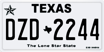 TX license plate DZD2244