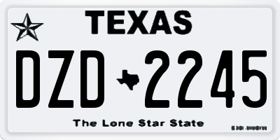 TX license plate DZD2245