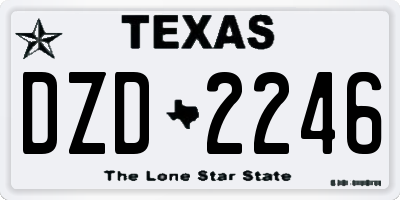 TX license plate DZD2246