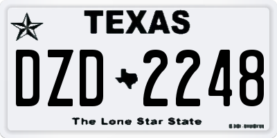 TX license plate DZD2248
