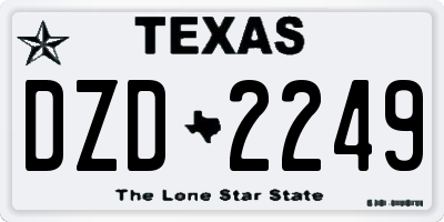 TX license plate DZD2249
