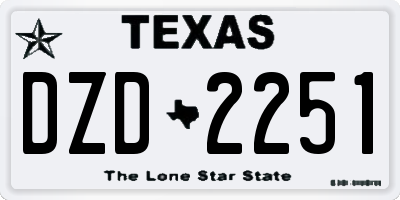 TX license plate DZD2251