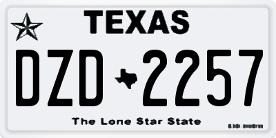 TX license plate DZD2257