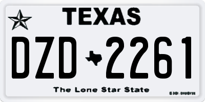 TX license plate DZD2261