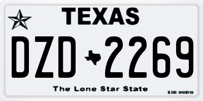 TX license plate DZD2269
