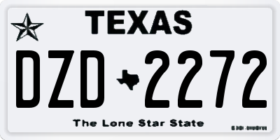TX license plate DZD2272
