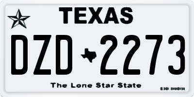 TX license plate DZD2273