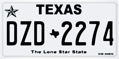 TX license plate DZD2274