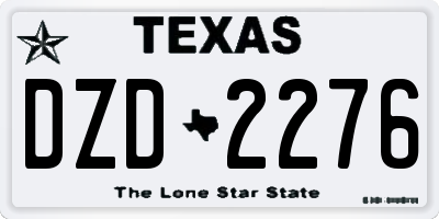 TX license plate DZD2276