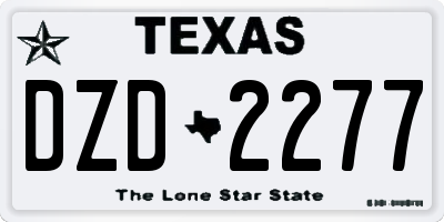 TX license plate DZD2277