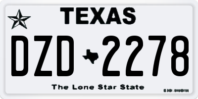 TX license plate DZD2278