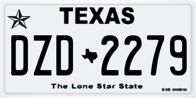 TX license plate DZD2279
