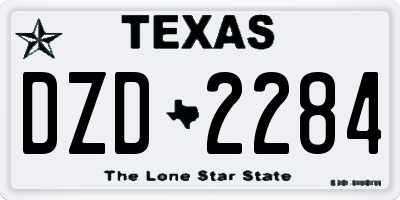 TX license plate DZD2284