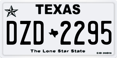 TX license plate DZD2295