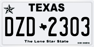 TX license plate DZD2303