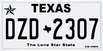 TX license plate DZD2307