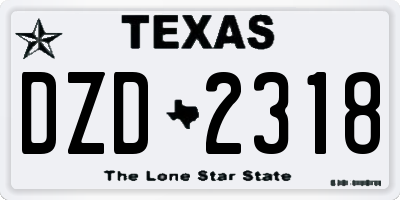 TX license plate DZD2318