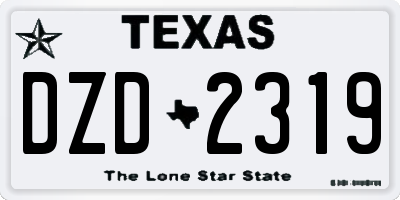 TX license plate DZD2319