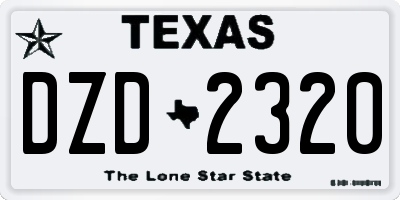 TX license plate DZD2320