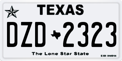 TX license plate DZD2323